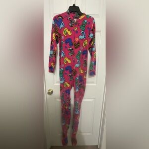 Joe boxer pink ducks footed pajamas women XS